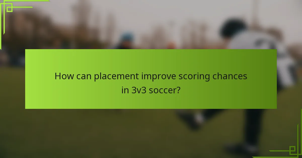 How can placement improve scoring chances in 3v3 soccer?