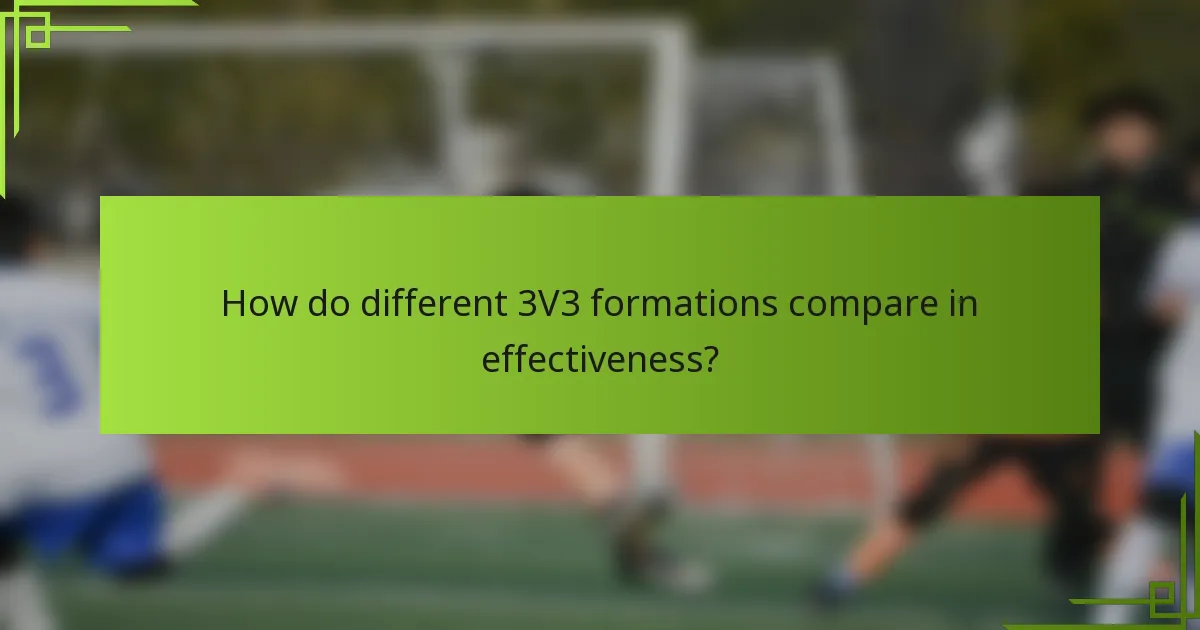 How do different 3V3 formations compare in effectiveness?