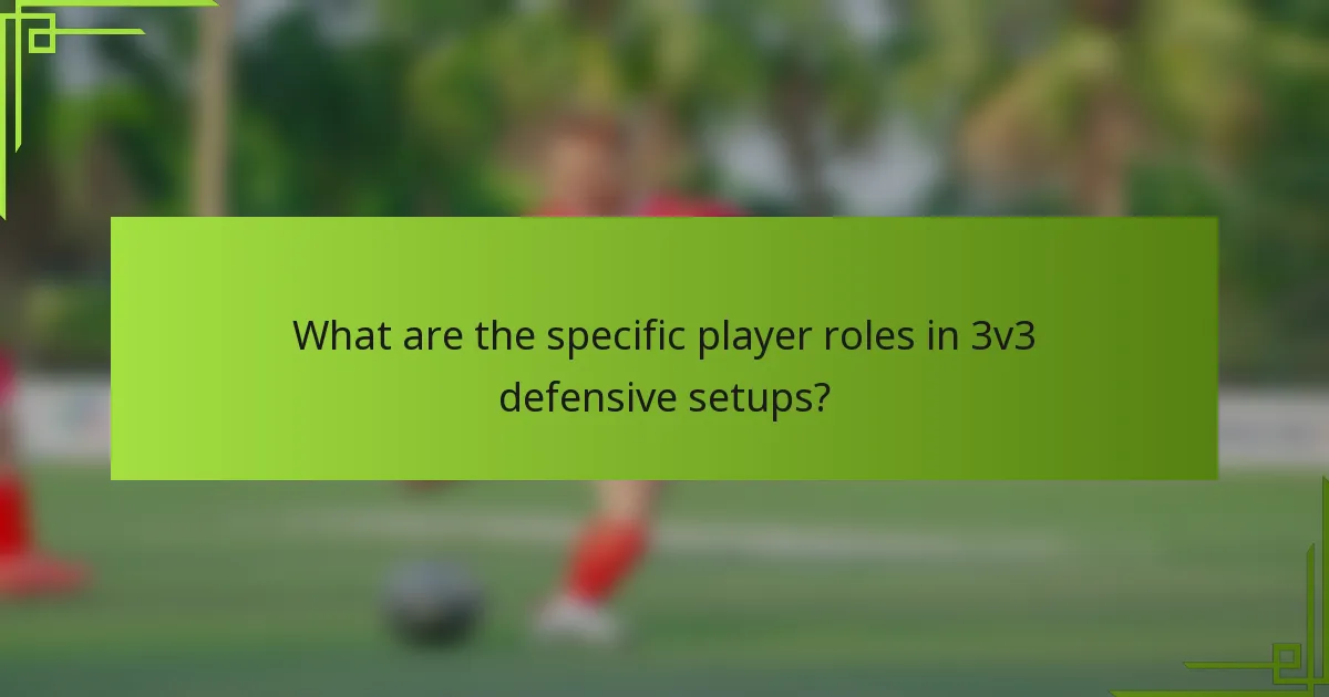 What are the specific player roles in 3v3 defensive setups?
